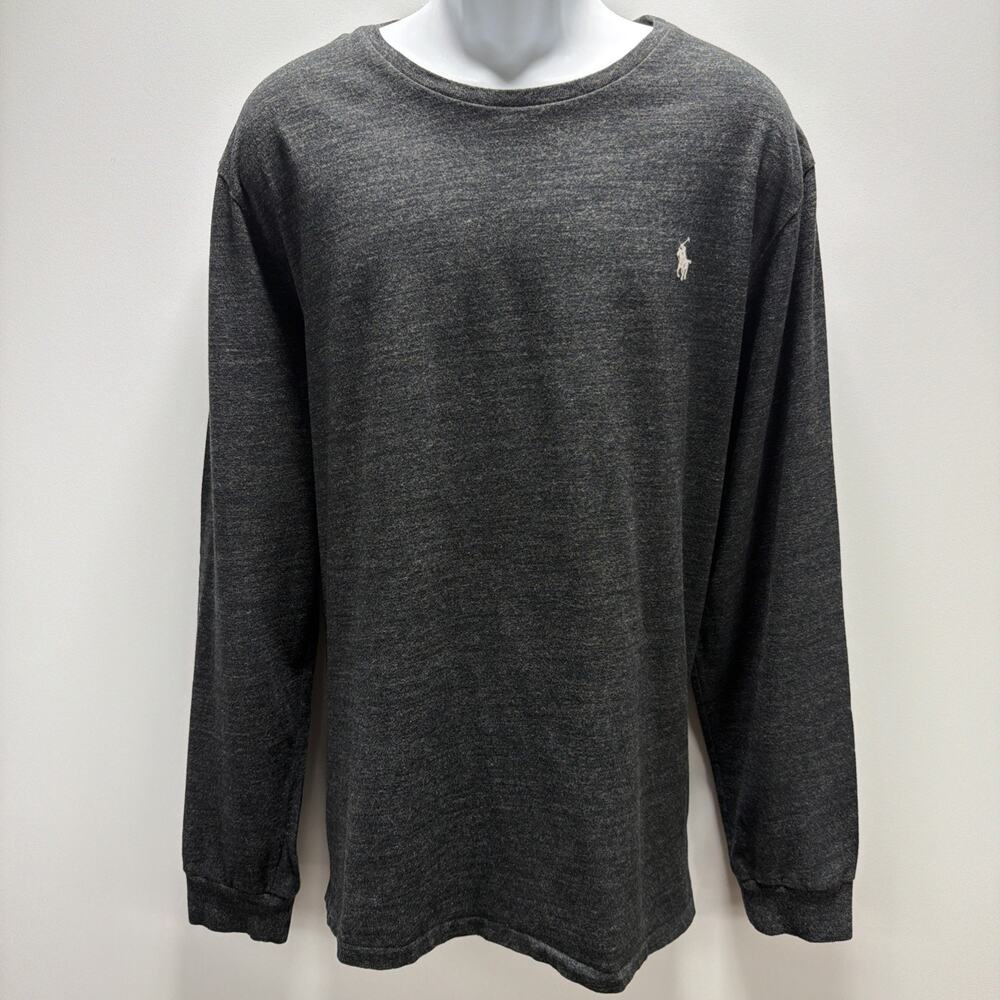 Polo Ralph Lauren Long Sleeve Shirt Heather Charcoal Grey Men's XL Mint Cond